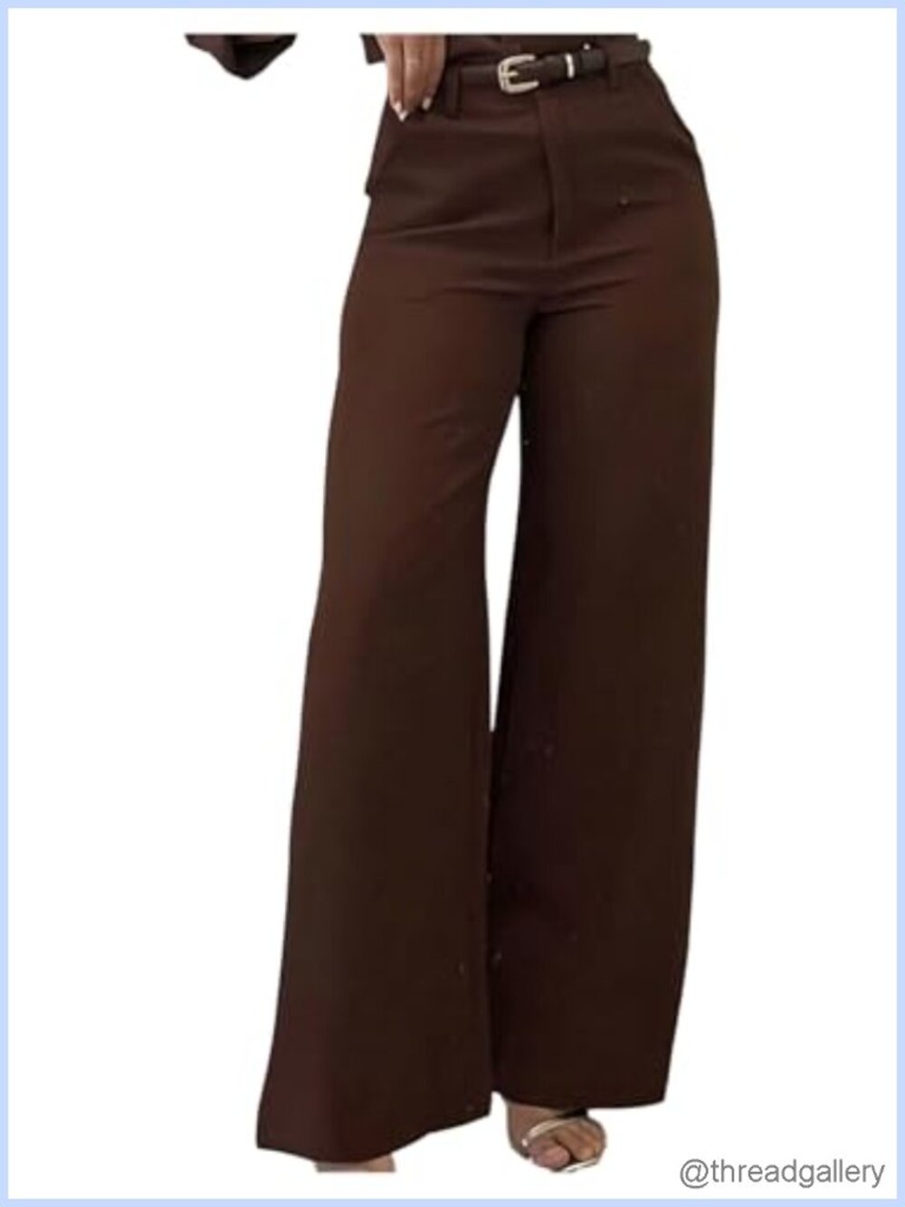 High Waisted Wide Leg Dressy Pants Trousers with Pockets - Women's Business